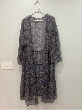 Sonoma Blue Floral Lightweight Kimono